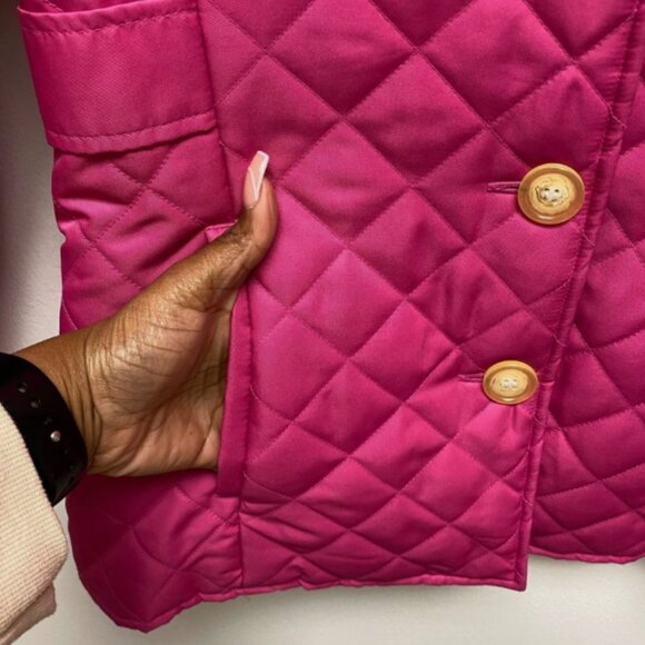 VTG Lilly Pulitzer Pink Lightweight Long Sleeve Button Front Quilted Jacket S - Picture 3 of 5
